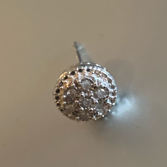 Diamond Round Halo Earrings, Sterling Silver Stamped 925, (1/10 ct. t.w.) - Picture 5 of 10